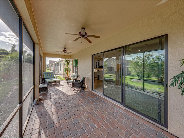 view of unfurnished sunroom