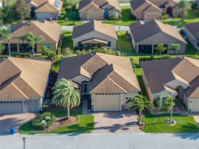 drone / aerial view featuring a residential view