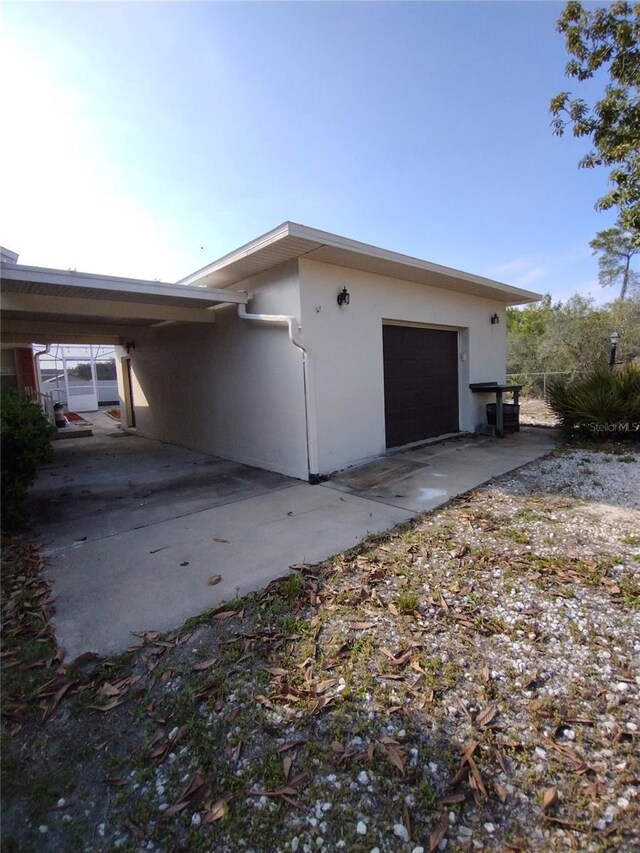 view of garage