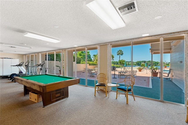 game room featuring visible vents, plenty of natural light, and pool table