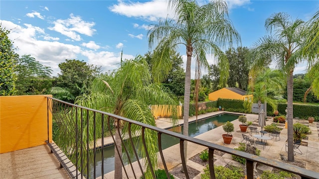 balcony featuring a patio area