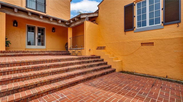 view of patio featuring french doors