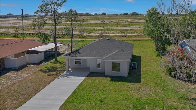 aerial view with a rural view