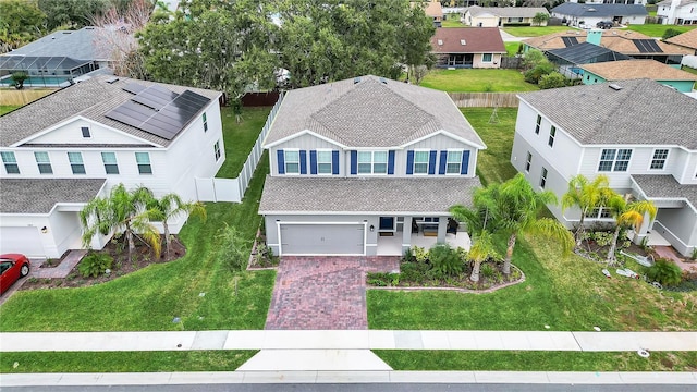 aerial view with a residential view