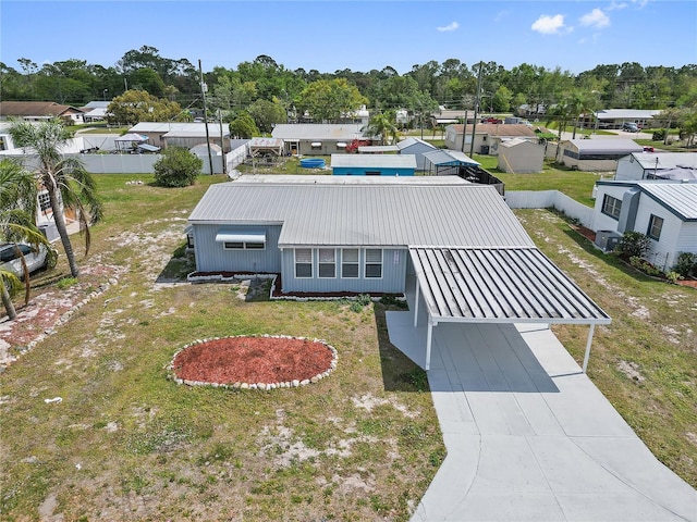 aerial view with a residential view