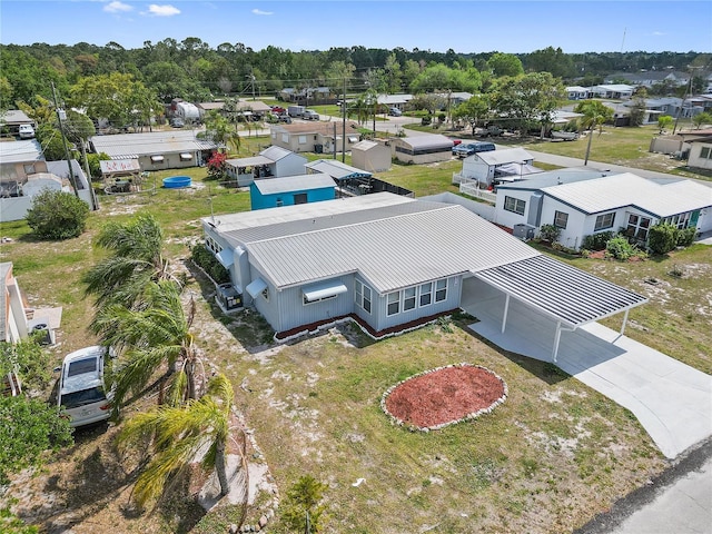 aerial view with a residential view