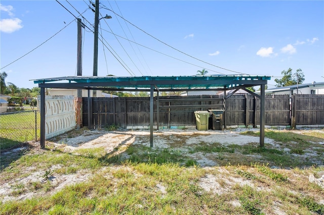 view of yard with fence