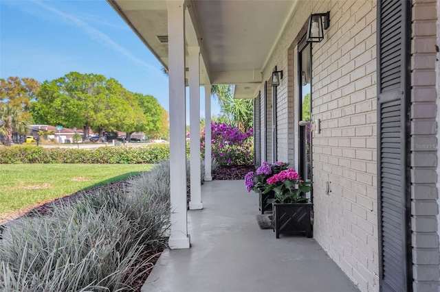 view of patio with a porch