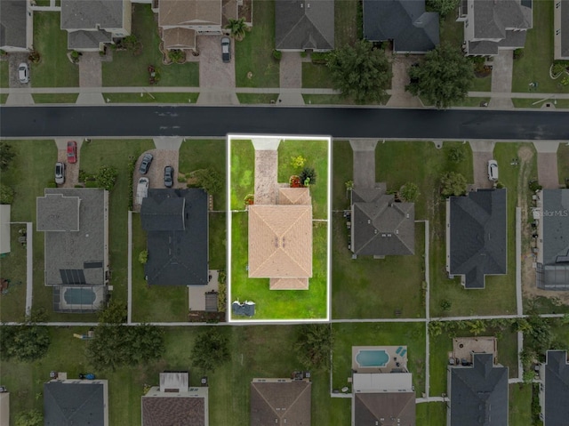 aerial view with a residential view