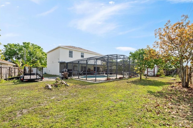 247 Cobalt Dr, Kissimmee, FL 34758 - view of yard with a fenced in pool, a storage shed, a fenced backyard, and an outdoor structure