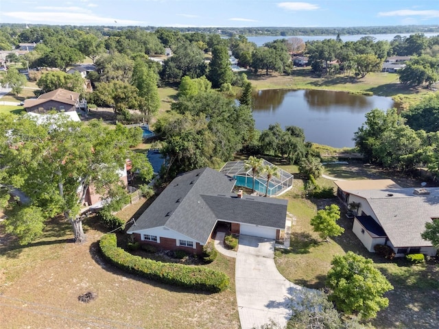 102 Lake Ring Dr, Winter Haven, FL 33884 - bird's eye view with a water view