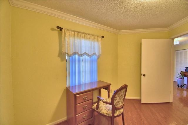 2611 State Road 557, Lake Alfred, FL 33850 - office space featuring crown molding, baseboards, wood finished floors, and a textured ceiling
