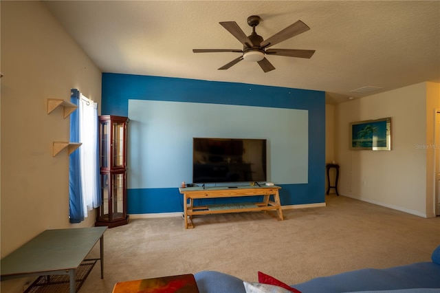 249 Haines Blvd, Winter Haven, FL 33881 - carpeted living room with visible vents, ceiling fan, and baseboards