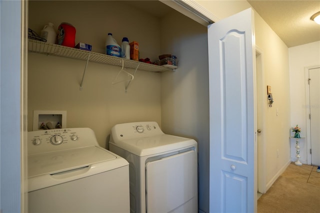 249 Haines Blvd, Winter Haven, FL 33881 - laundry area featuring washing machine and clothes dryer, baseboards, laundry area, and light carpet