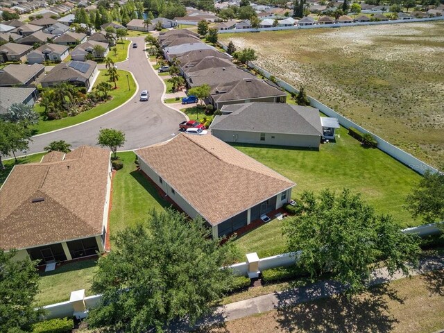 aerial view with a residential view