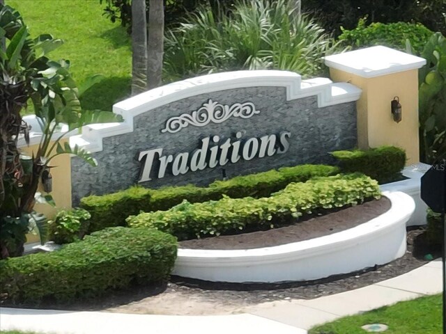 view of community sign