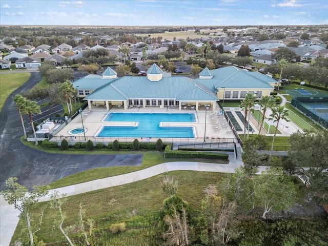 aerial view with a residential view
