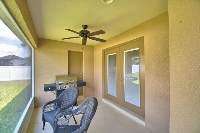 186 Viola Dr, Auburndale, FL 33823 - sunroom with french doors and ceiling fan