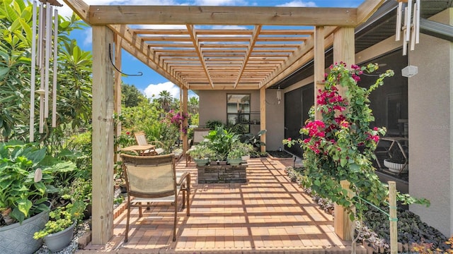 view of patio with a pergola