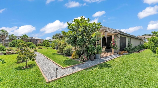 exterior space featuring a pergola
