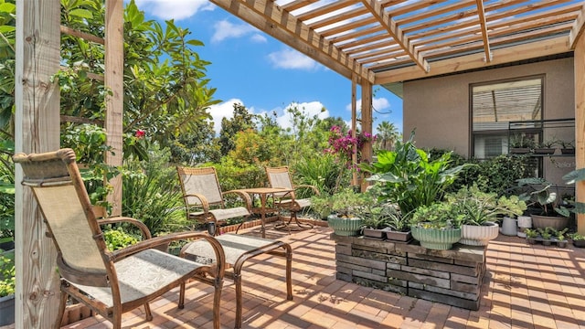 view of patio / terrace with a pergola