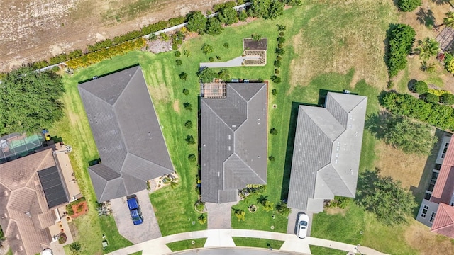 drone / aerial view with a residential view