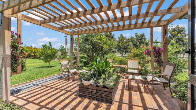 view of patio with a pergola