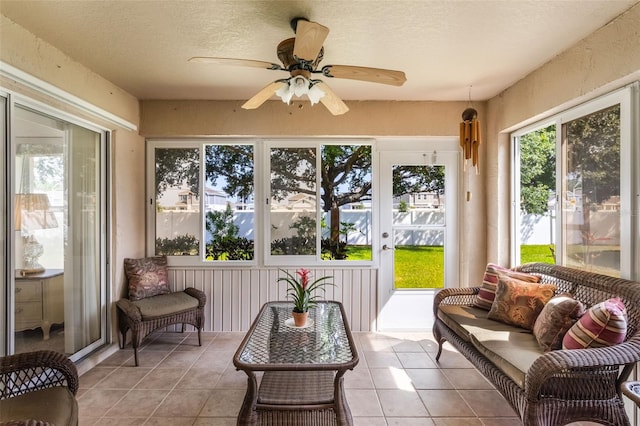 284 Lake Suzanne Dr, Lake Wales, FL 33859 - sunroom with a ceiling fan