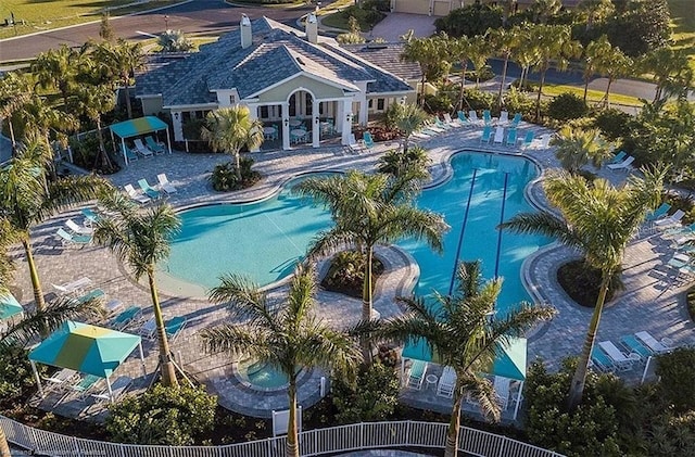 1375 Backspin Dr, Englewood, FL 34223 - pool with fence and a patio area