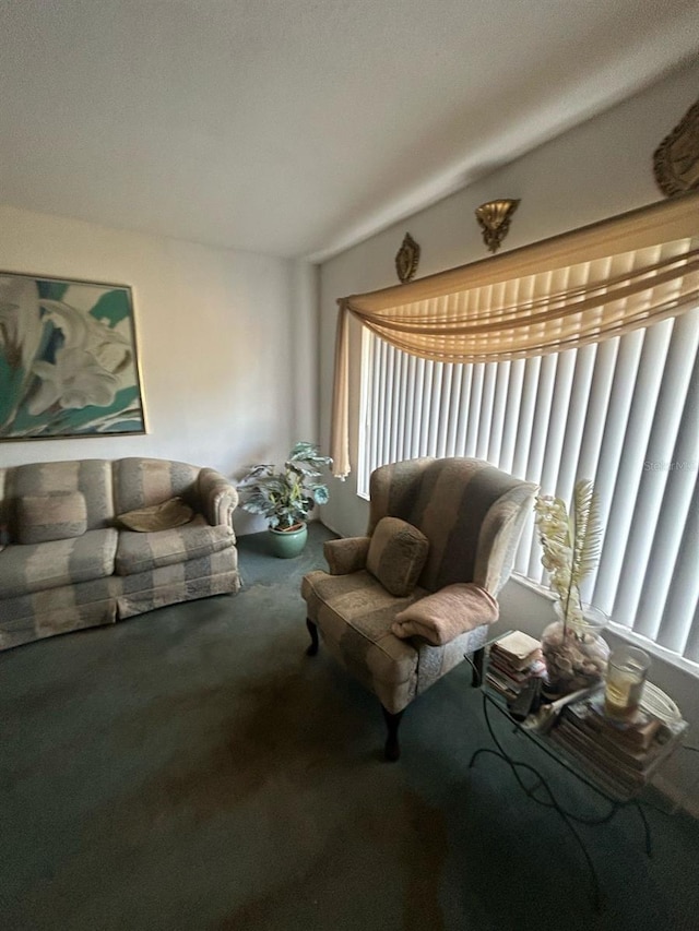living room featuring carpet flooring