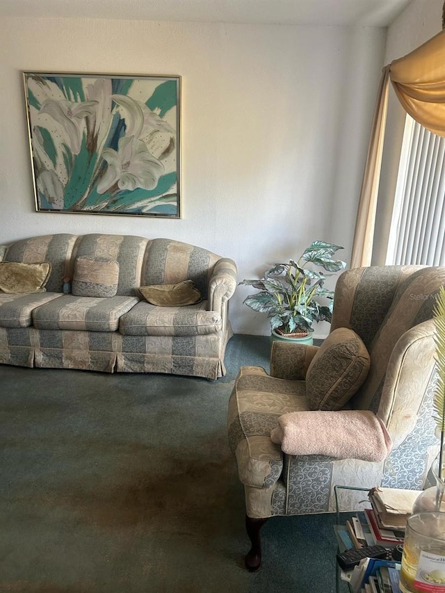 living room featuring carpet floors