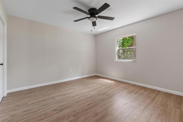 6317 Discovery Ln, Land O Lakes, FL 34638 - spare room with baseboards, a ceiling fan, and wood finished floors