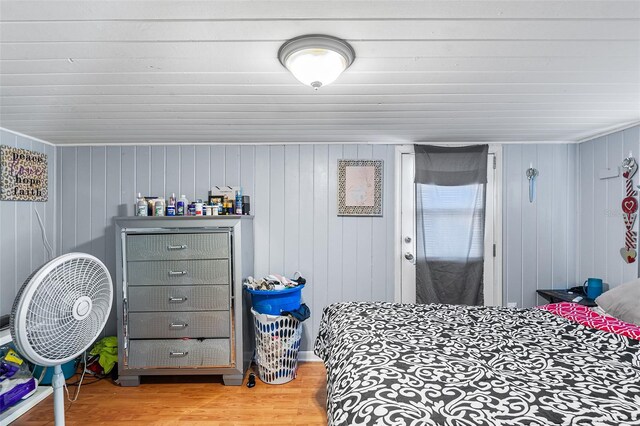 bedroom featuring wood finished floors