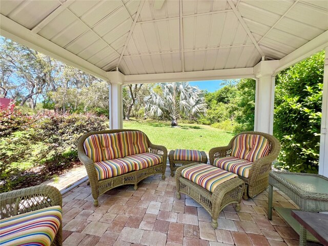view of patio featuring an outdoor living space