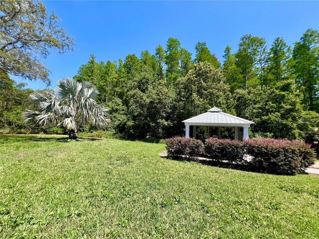 view of yard with a gazebo