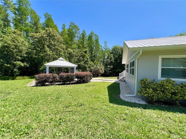 view of yard featuring a gazebo