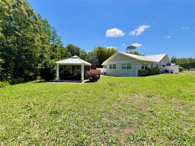 view of yard with a gazebo