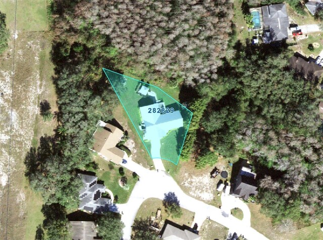 bird's eye view with a residential view