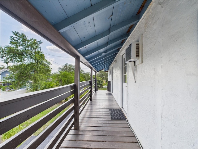 2222 12th St NW, Winter Haven, FL 33881 - wooden deck with a wall mounted AC