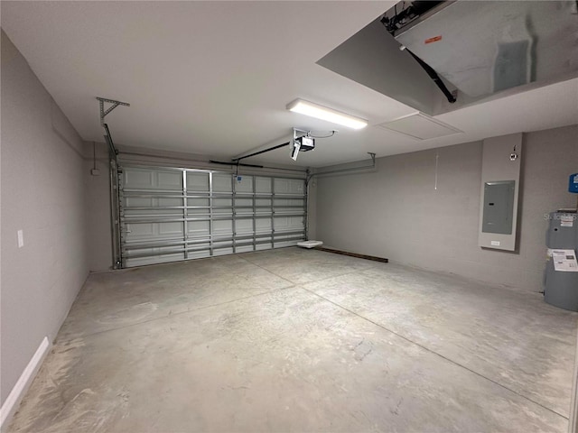 4007 Loretto Ave, Sebring, FL 33872 - garage with electric panel, electric water heater, and a garage door opener