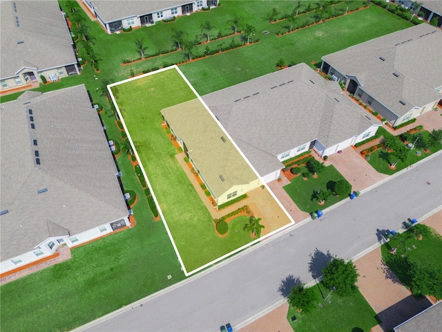 aerial view with a residential view