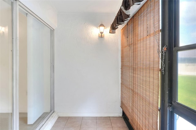 bathroom with tile patterned flooring