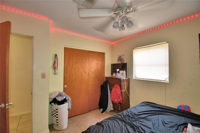 780 Oleander Dr SE, Winter Haven, FL 33880 - bedroom with a closet, ceiling fan, and baseboards