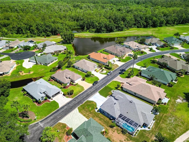 4005 Carter Creek Dr, Avon Park, FL 33825 - aerial view of residential area featuring a heavily wooded area and a large body of water