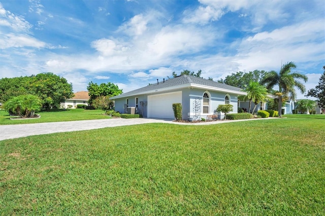 109 Lake Mariam Way, Winter Haven, FL 33884 - single story home with driveway, a front yard, a garage, and stucco siding