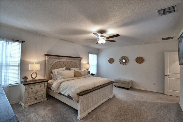4400 Trotters Way, Lakeland, FL 33801 - carpeted bedroom featuring multiple windows, baseboards, ceiling fan, and a textured ceiling