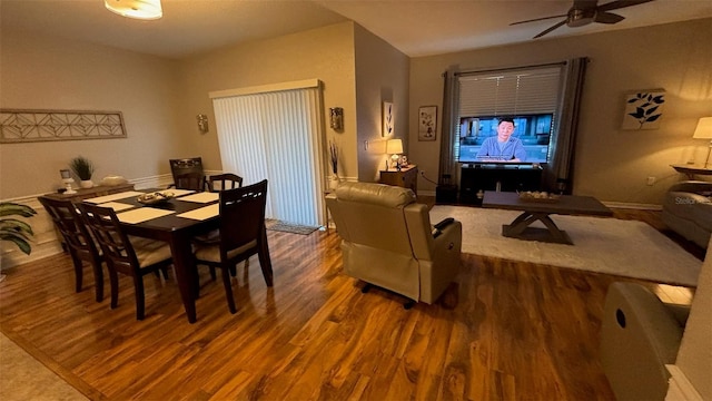 3828 Eloise Estates Ct, Winter Haven, FL 33881 - dining room with wood finished floors and a ceiling fan