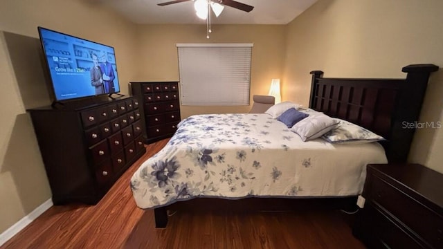 3828 Eloise Estates Ct, Winter Haven, FL 33881 - bedroom with wood finished floors, baseboards, and ceiling fan