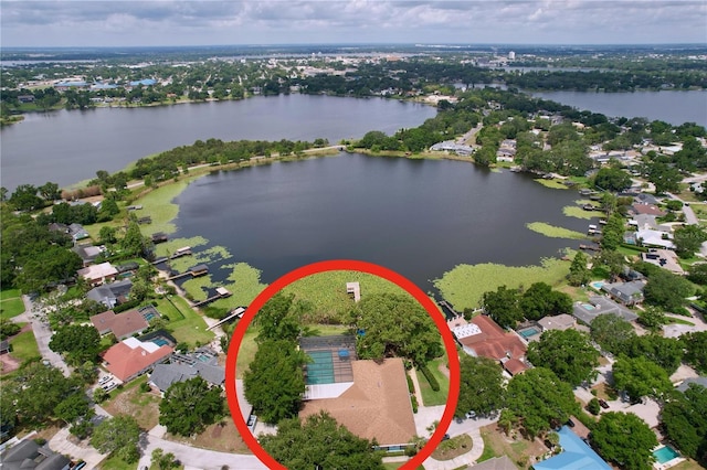 255 Lake Link Rd, Winter Haven, FL 33884 - aerial overview of property's location featuring a nearby body of water and nearby suburban area
