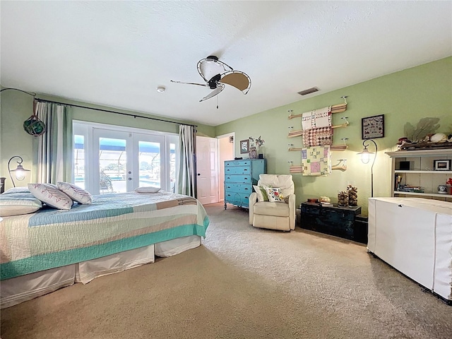 255 Lake Link Rd, Winter Haven, FL 33884 - bedroom featuring french doors, access to outside, and ceiling fan